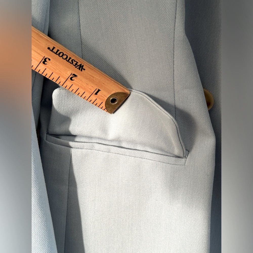 NWT Zara Sky Blue Double Breasted Fully Lined Blazer - Picture 16 of 16